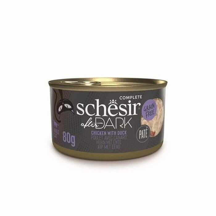 Schesir After Dark Pate Tavuk Etli Ve Ördek Etli Tahılsız Yetişkin Kedi Konservesi 80 GR | SRC: Barcode: 8005852142313